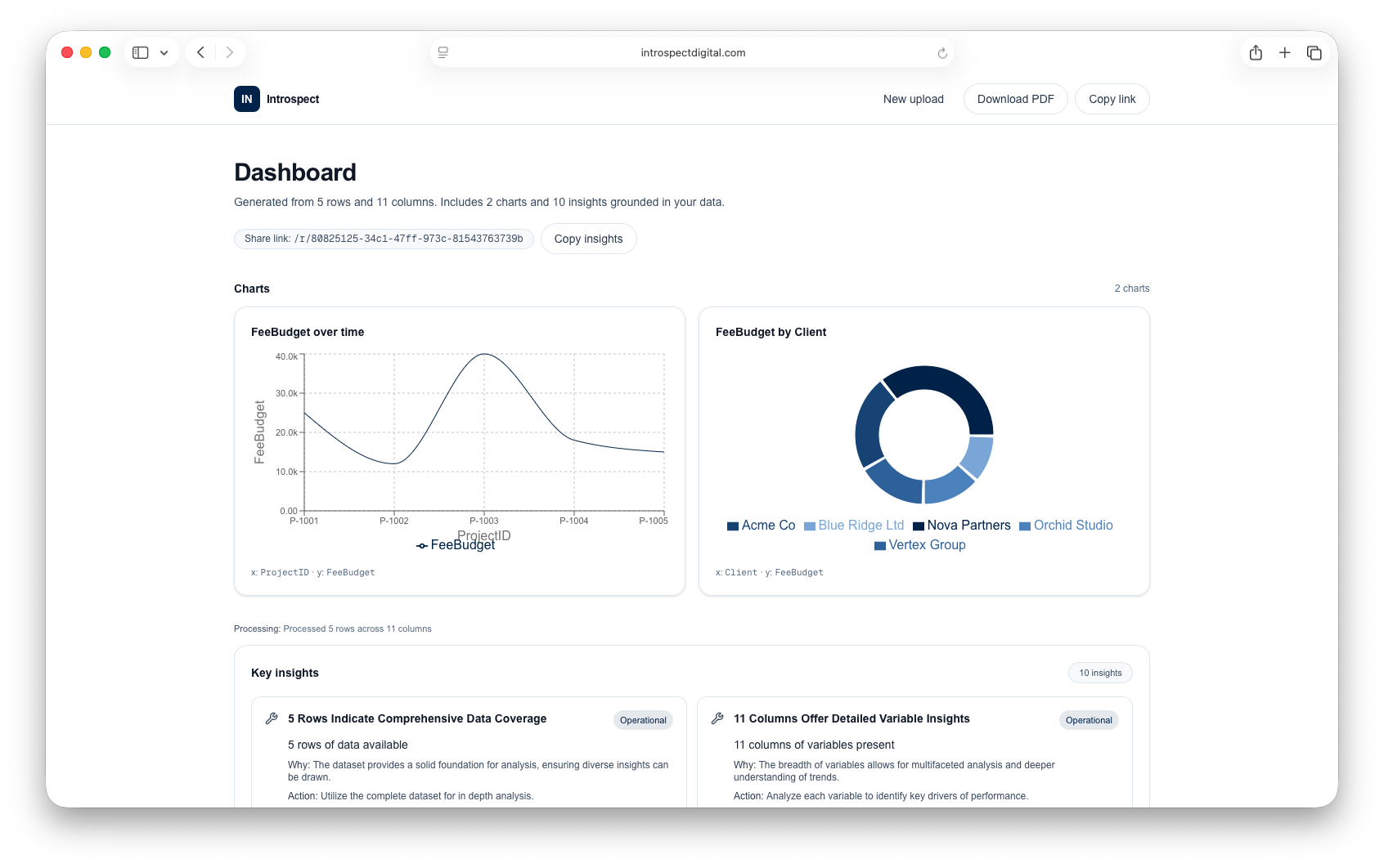 Executive report preview